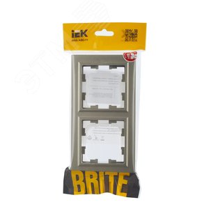 BRITE Рамка 2 поста IP44 РУ-2-БрШ-44 шампань - фото 5