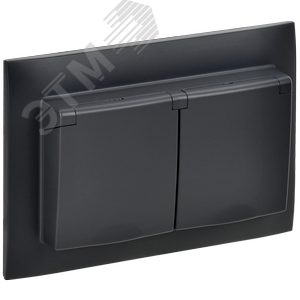 Изображение товара SKANDY Розетка 2-местная и крышкой 16А в сборе IP44 SK-R12Bl черный IEK (шт)