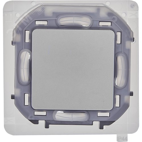 Выключатель 1-клавишный проходной 10АХ IP44 безвинтовое крепление алюминий INSPIRIA - фото 5