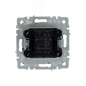 BRITE Выключатель одноклавишный проходной с индикацией 10А ВС10-1-7-БрМ маренго IEK - фото 4