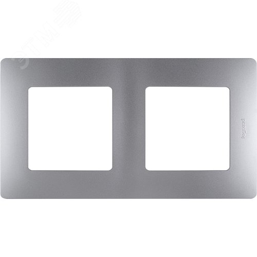 Рамка 2-местная алюминий ETIKA - фото 3