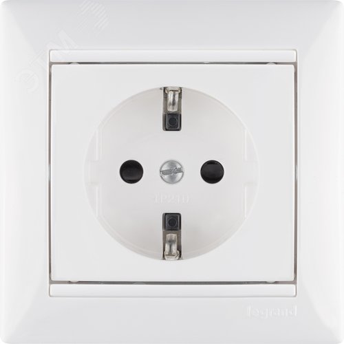 Розетка 1-местная с заземлением с защитными шторками 16А белый VALENA - фото 4