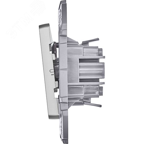 Выключатель 1-клавишный самовозвартный с нормально-открытым контактом 6А безвинтовое крепление алюминий INSPIRIA - фото 5