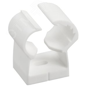 Изображение товара Клипса с фиксатором для гладких труб d=26-32мм белая (18шт/упак) IEK (упак)