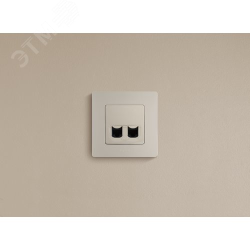 Розетка компьютерная двойная RJ45 категория 5Е UTP слоновая кость ETIKA - фото 4