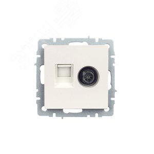 BRITE Розетка двойная TV+RJ45 кат.5E РТВ/РК12-БрЖ жемчуг - фото 2