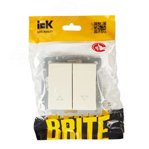 BRITE Выключатель жалюзи 10А ВС10-1-5-БрКр бежевый - фото 6