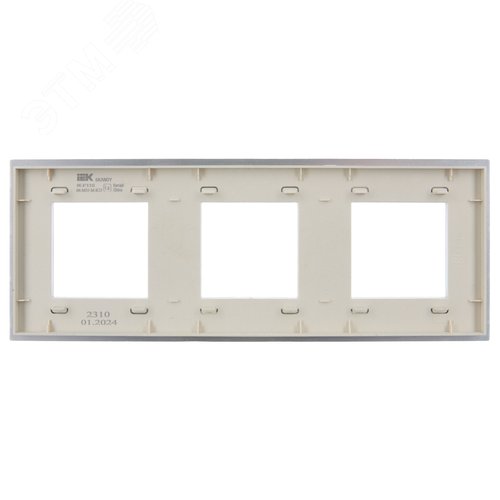 SKANDY Рамка 3-местная SK-F33S металл серебряный IEK - фото 3
