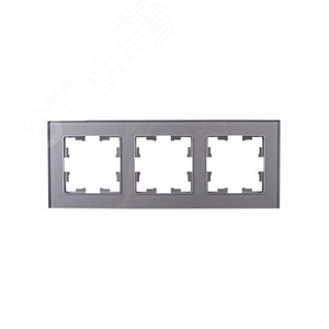 BRITE Рамка 3 поста РУ-3-2-БрСе стекло серый - фото 2
