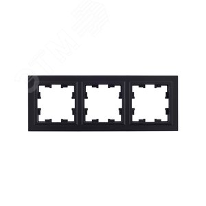 BRITE Рамка 3 поста РУ-3-БрЧ черный - фото 2