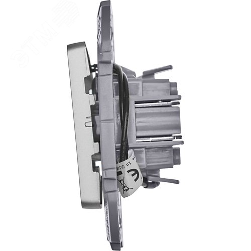 Выключатель 1-клавишный с подсветкой/индикацией 10АХ безвинтовое крепление алюминий INSPIRIA - фото 5