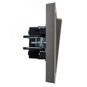 BRITE Выключатель одноклавишный 10А в сборе ВСР10-1-0-БрС сталь IEK - фото 3