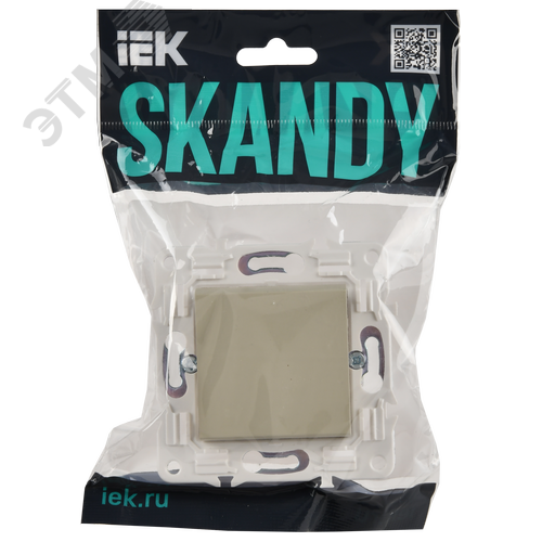SKANDY Выключатель 1-клавишный кнопочный 10А SK-V14B бежевый IEK - фото 2
