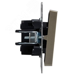 BRITE Выключатель одноклавишный проходной 10А ВС10-1-6-БрШ шампань - фото 3