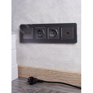 BRITE Рамка 4 поста РУ-4-1-Бр металл титан RE IEK - фото 5