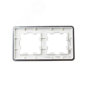 BRITE Рамка 2 поста РУ-2-1-Бр металл алюминий RE AL IEK - фото 3