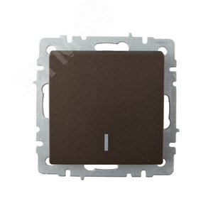 BRITE Выключатель одноклавишный проходной с индикацией 10А ВС10-1-7-БрТБ темная бронза IEK - фото 2