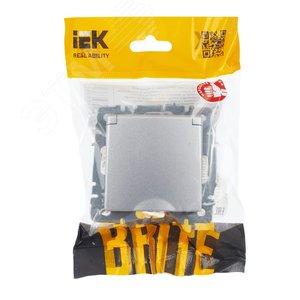 BRITE Розетка с заземлением с защитными шторками и крышкой 16А IP20 РСбш10-3-БрА алюминий - фото 3