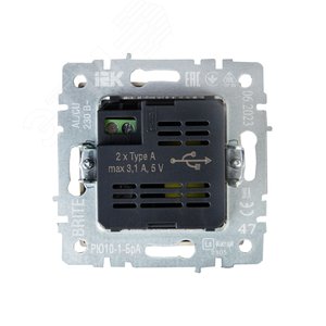 BRITE Розетка USB A+A 3.1А РЮ10-1-БрА алюминий - фото 4