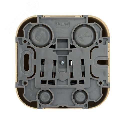 Розетка 1-местная для открытой установки с заземлением без защитных шторок 16А дерево QUTEO - фото 4