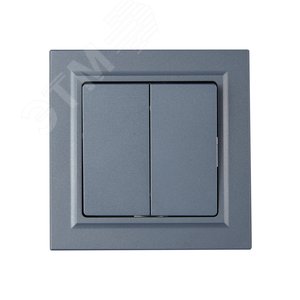 BRITE Выключатель двухклавишный 10А в сборе ВСР10-2-0-БрМ маренго IEK - фото 2