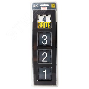 BRITE Рамка 4 поста РУ-4-1-Бр металл черный RE IEK - фото 5