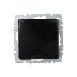 BRITE Розетка с заземлением с защитными шторками и крышкой 16А IP20 РСбш10-3-БрЧ черный - фото 2