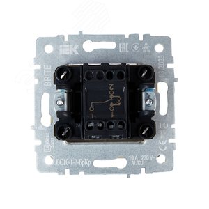 BRITE Выключатель одноклавишный проходной с индикацией 10А ВС10-1-7-БрЧ черный IEK - фото 5