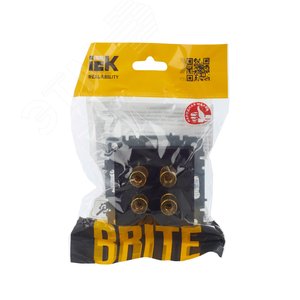 BRITE Аудиорозетка 4 поста РА10-БрЧ черный - фото 6