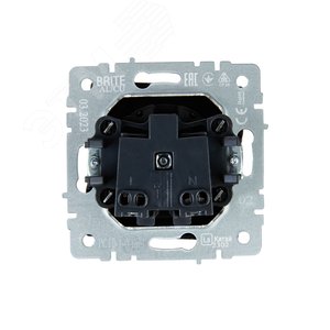 BRITE Розетка без заземления без защитных шторок 10А РС10-1-0-БрЧ черный - фото 4
