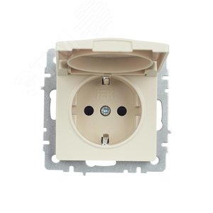 BRITE Розетка с заземлением с защитными шторками и крышкой 16А IP44 РСбш10-3-44-БрКр бежевый - фото 10