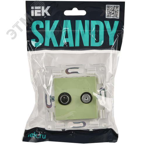 SKANDY Розетка двойная TV+SAT SK-A13G мятный IEK - фото 2