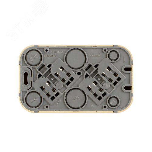 Розетка 2-местная для открытой установки без заземления без защитных шторок с предварительным подключением 16А дерево QUTEO - фото 4