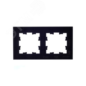 BRITE Рамка 2 поста РУ-2-1-БрЧ металл черный - фото 4