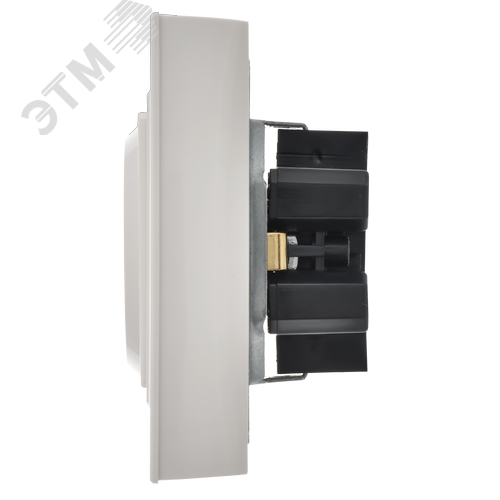 BRITE Розетка 2-местная с заземлением с защитными шторками плоская 16А в сборе РСшПл12-3-БрБ белый - фото 5