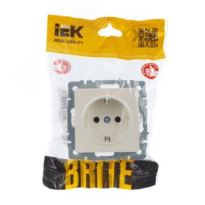 BRITE Розетка с заземлением без защитных шторок 16А РС11-1-0-БрЖ жемчуг - фото 7