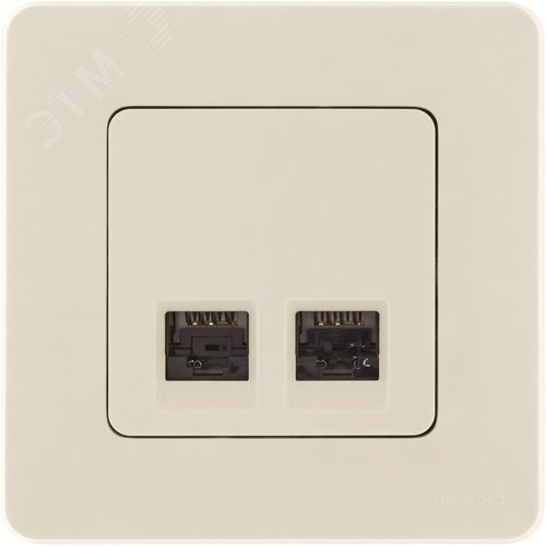 Розетка компьютерная двойная RJ45 категория 5Е UTP слоновая кость INSPIRIA - фото 6