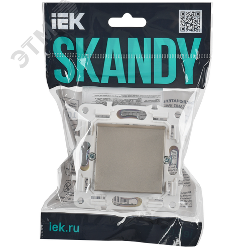 SKANDY Выключатель 1-клавишный кнопочный 10А SK-V14Sh шампань IEK - фото 2