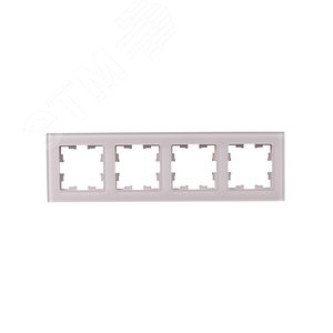 BRITE Рамка 4 поста РУ-4-2-Бр стекло розовый матовый IEK - фото 2