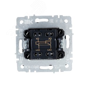 BRITE Выключатель одноклавишный перекрестный 10А ВС10-1-3-БрШ шампань - фото 5