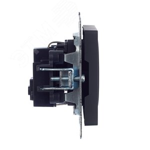 BRITE Розетка с заземлением с защитными шторками 16А РС14-1-0-БрГ графит - фото 3