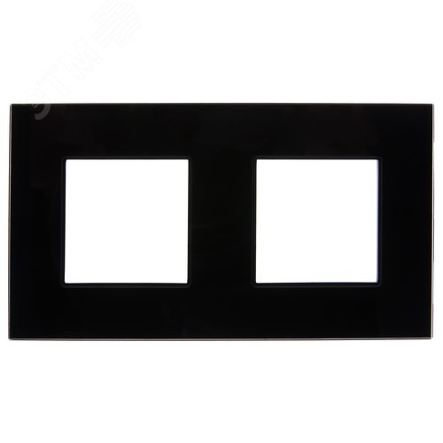 SKANDY Рамка 2-местная SK-F22Bl стекло черный IEK - фото 3