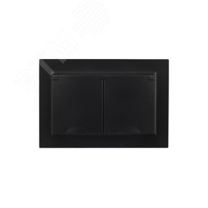 BRITE Розетка двойная с заземлением с защитными шторками и крышкой 16А в сборе IP44 РСбш12-3-44-БрЧ черный - фото 4