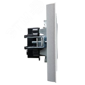 BRITE Розетка 1 пост без заземления без защитных шторок 10А в сборе РСР10-1-0-БрА алюминий IEK - фото 3