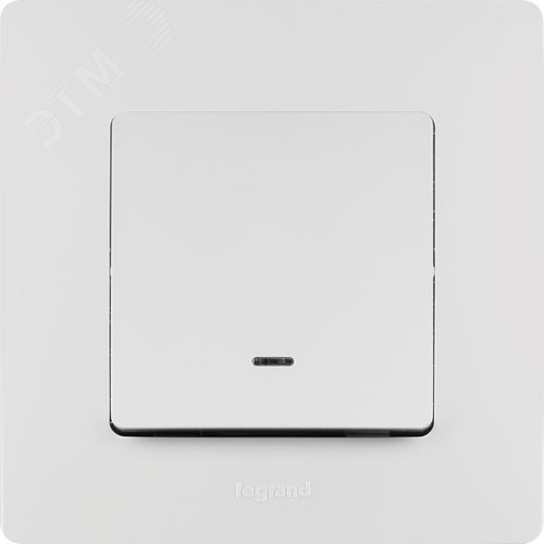 Выключатель 1-клавишный с подсветкой/индикацией 10А безвинтовое крепление белый ETIKA - фото 7