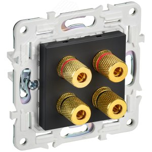 SKANDY Аудиорозетка 4-местная SK-A01Bl черный IEK - фото 1