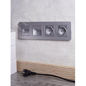 BRITE Рамка 4 поста РУ-4-1-Бр металл алюминий RE IEK - фото 5