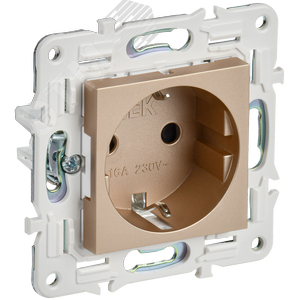 Изображение товара SKANDY Розетка с заземлением с защитными шторками 16А безвинтовое крепление SK-R06Sa песочный IEK (шт)