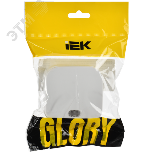 GLORY Выключатель 1-клавишный для открытой установки с индикацией 10А ВС20-1-1-ХБм белый матовый IEK - фото 2