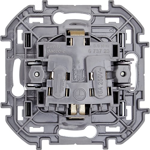 Розетка 1-местная с заземлением без защитных шторок 16А антрацит INSPIRIA - фото 4